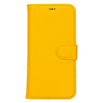 Gelbe Magnetische Lederhülle für iPhone 15 Pro (6,1 Zoll)