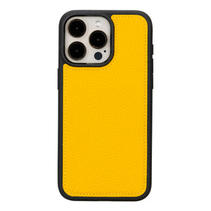 Gelbe Magnetische Lederhülle für iPhone 15 Pro Max (6,7 Zoll)