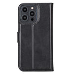 Schwarze Magnetische Lederhülle für iPhone 15 Pro Max (6,7 Zoll), Prestige