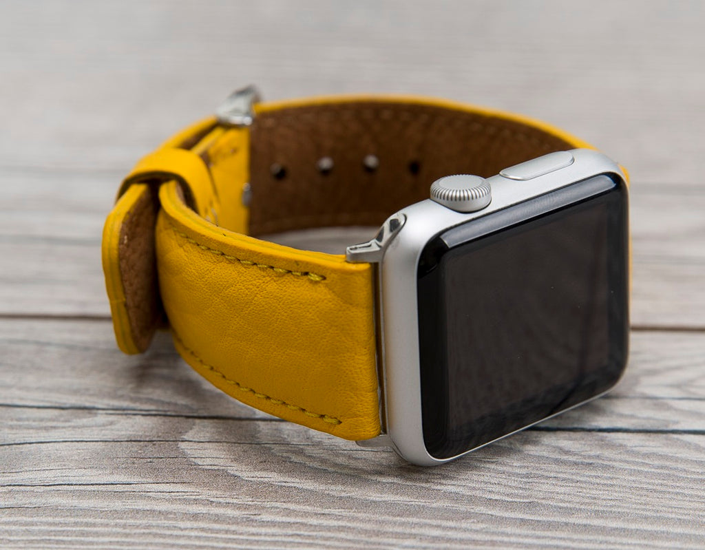 Leder Gelb Band für Apple Watch