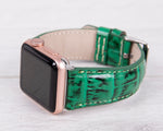 Kroko Muster Leder Grünes Band für Apple Watch