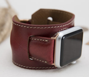 Leder Rot "2in1" für Apple Watch