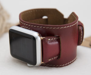 Leder Rot "2in1" für Apple Watch