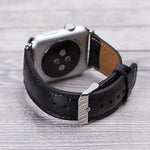 Kroko Muster Leder schwarz Band für Apple Watch