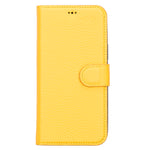Gelbe Magnetische Lederhülle für iPhone 13 Pro (6,1 Zoll)