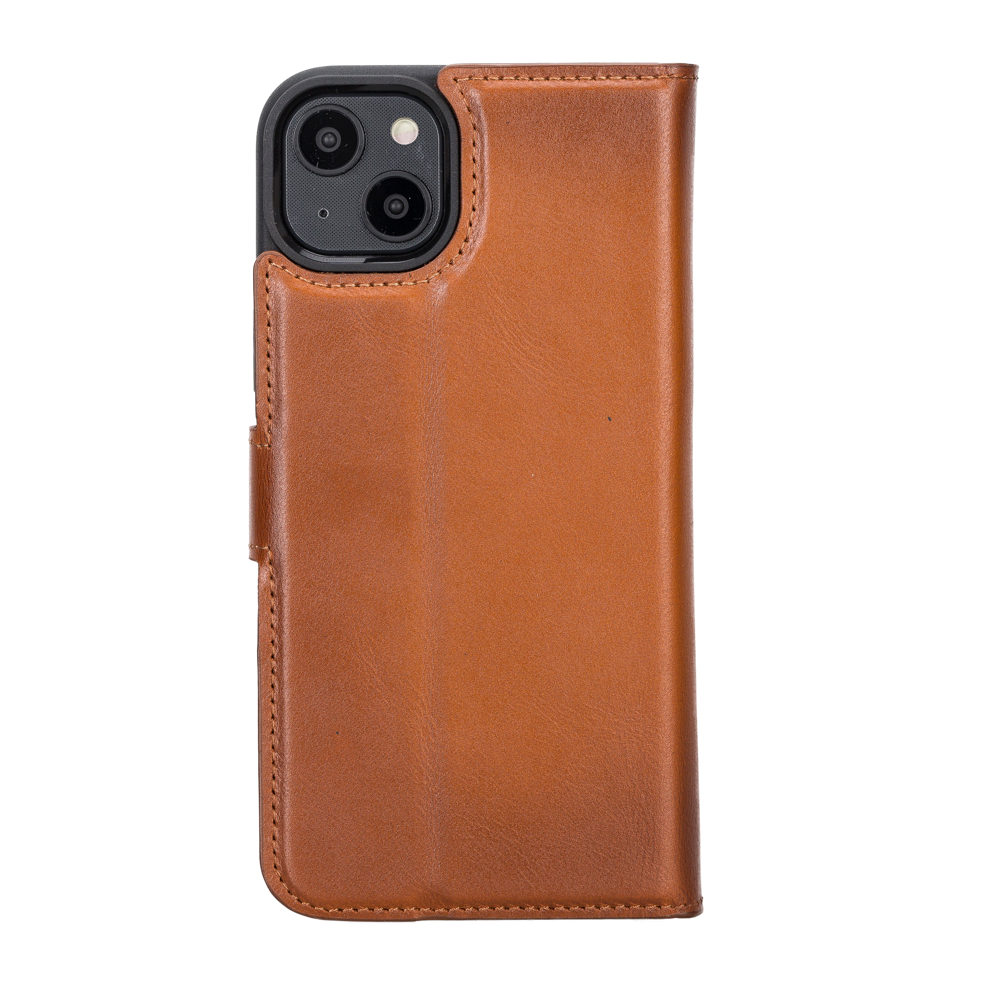 Vintage Cognac Magnetische Lederhülle für iPhone 14 PLUS (6,7 Zoll)