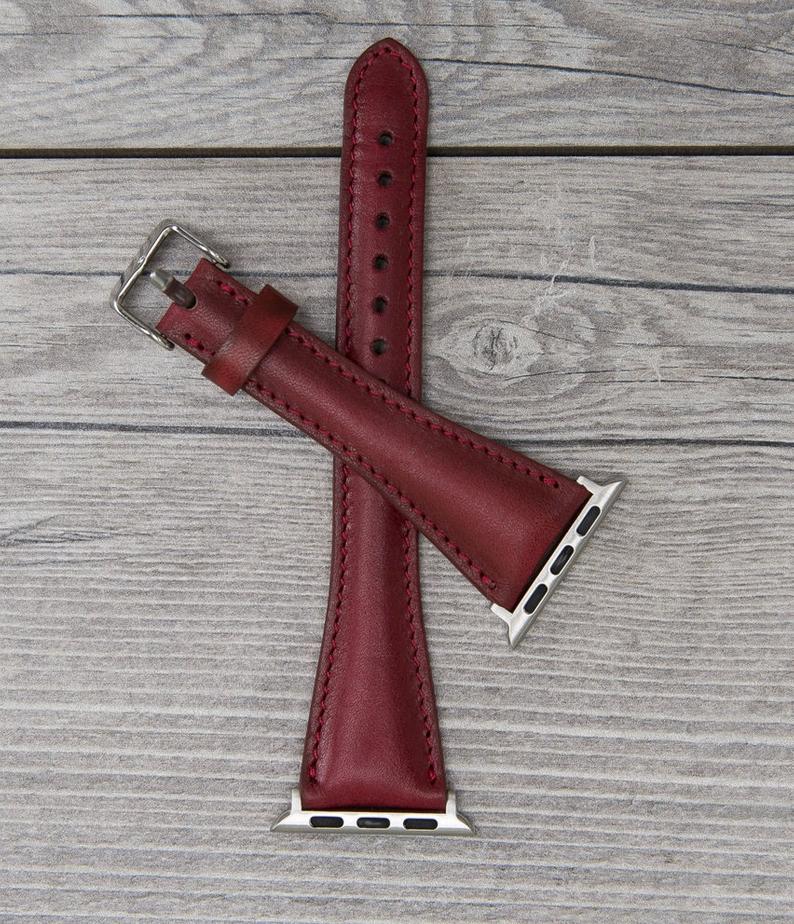 Leder Rotes Slim Band