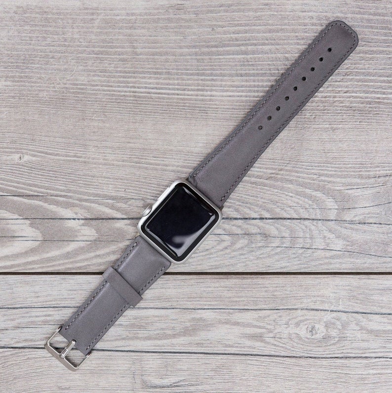 Leder Graues Band für Apple Watch