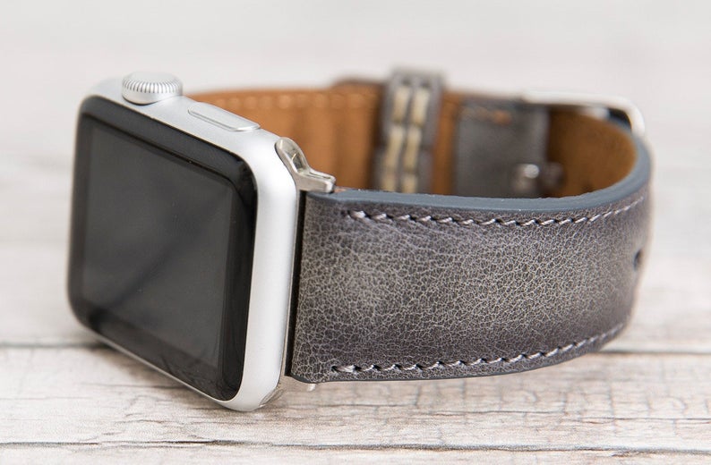 Leder Brüniertes Graues Band für Apple Watch