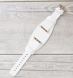 Weißes Leder "2in1" Band für Apple Watch