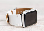 Weißes Lederband für Apple Watch