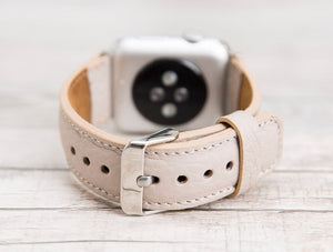 Beiges Lederband für Apple Watch